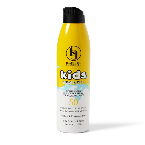 Black Girl Sunscreen Kids SPF 50 Sunscreen Spray N Play,Vegan & Water-Resistant,Will not Leave White Residue,Dry touch finish,No parabens(6 Fl. Oz.)