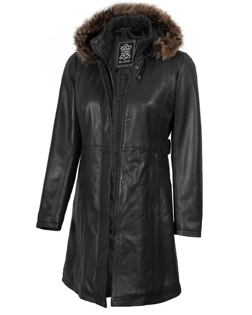 Decrum Parka Jacket Women - black Leather Coat | [1309365] Jean, XL