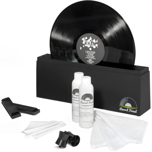 Big Fudge Vinyl Record Cleaning Kit for Vinyl Records - Includes Cleaning Machine & Vinyl Record Cleaning Care Solution - Microfiber Cloth & Rack for Record Player Accessories