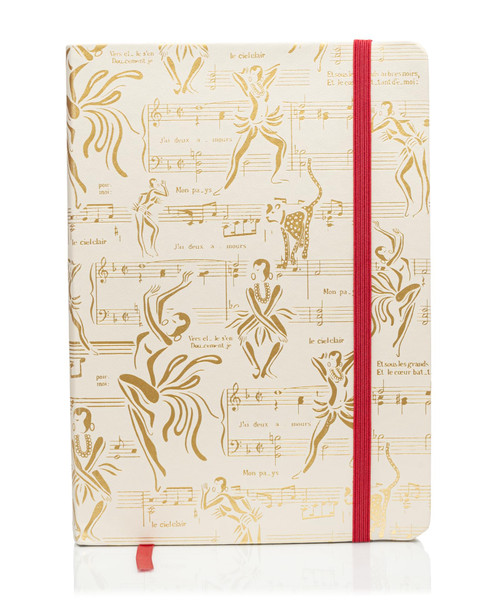 HARLEM CANDLE CO. – Ode to Josephine Luxury Journal, Cream & Gold – 300 Lined Pages | Vegan Leather Cover, Gilded Edges, Ribbon Bookmark | Inspired by Josephine Baker
