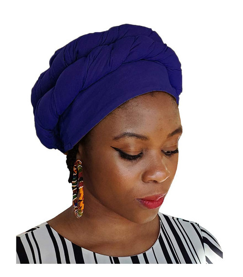 Copy of Blue African Modu Hat - Pre-tied Head wrap