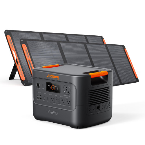 Jackery HomePower 3000 Portable Power Station with 2X 200W Solar Panels, 3600W (Surge 7200W) Output, 3072Wh LFP Battery Solar Generator, Essential Backup for Home Use, Power Outage, RV, Emergencies
