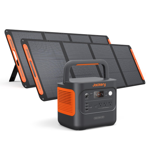 Jackery Explorer 2000 v2 Portable Power Station with 2x200W Solar Panels, 2042Wh LiFePo4 Battery, 2200W Solar Generator, 20ms UPS, USB-C PD 100W Fast Charging for Power Outages, Emergencies, Camping