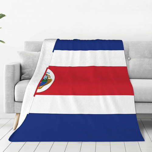 Cute Costa Rica Flag Blanket Super Soft Throw Blanket 60"x 50" for Bed,Couch,Chair, Camping, Living Room Office