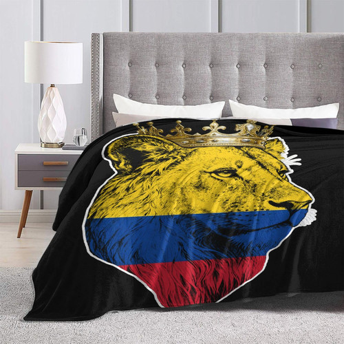 Colombia Colombian Flag Theme Throw Blanket, Cozy Flannel Fleece Winter Blankets for Bed Sofa and Couch60 x50