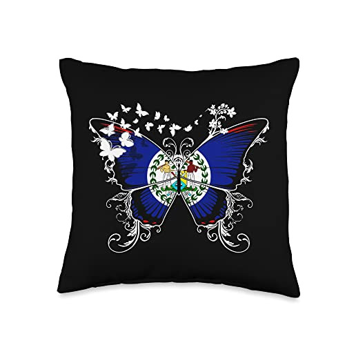 Belize Flag Belizean Butterfly Throw Pillow
