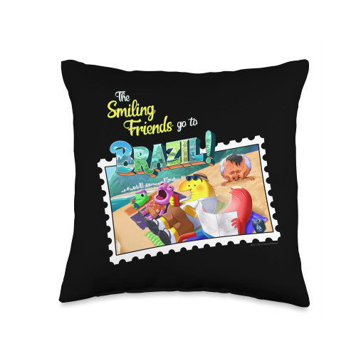 The Smiling Friends Go to Brazil! Throw Pillow