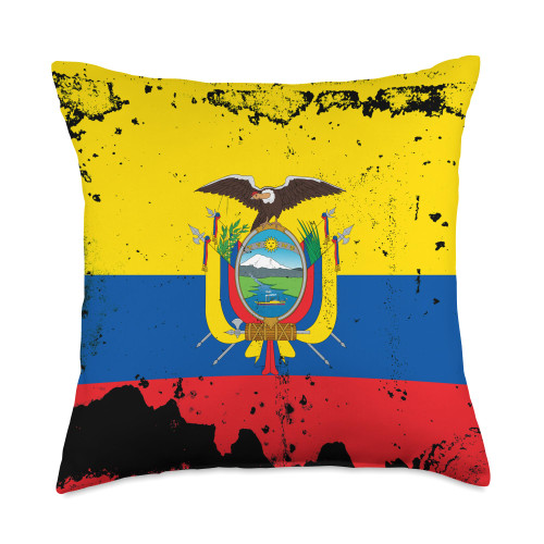 Ecuador Vintage Flag Ecuadorian Throw Pillow