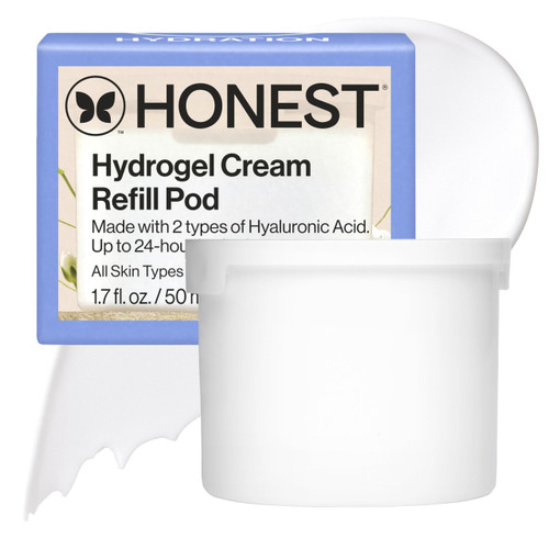 Honest Beauty Refill Pod for Full Size Hydrogel Cream, Lightweight and Moisturizing Water Cream, Gentle Sensitive Skin, Fragrance-Free, Vegan, 1.7 fl oz