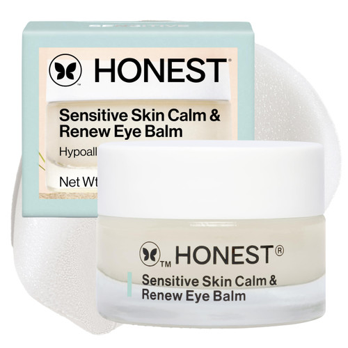 Honest Beauty Sensitive Skin Calm Renew Eye Balm, Moisturizing, Firming, Hypoallergenic, Fragrance-Free, Vegan, 0.5 oz