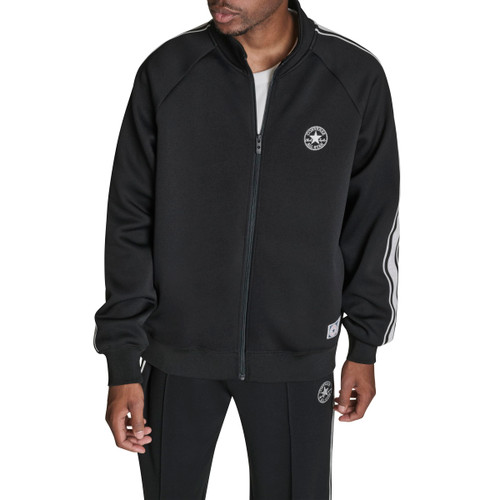 Converse Mens Retro Chuck Full Zip Mockneck Sweatshirt, Black, Medium