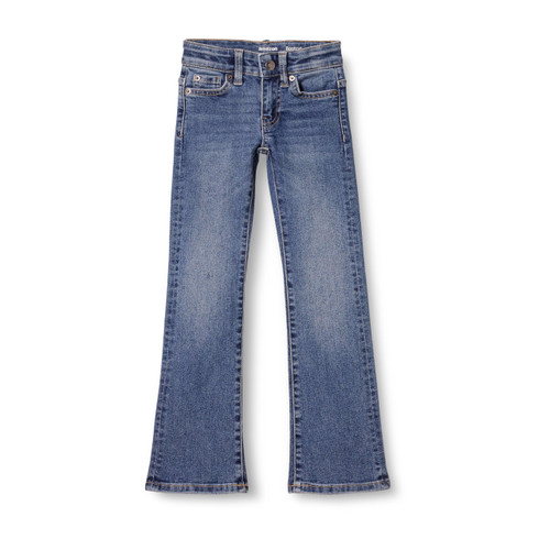 Amazon Essentials Girls' Slim Boot-Cut Stretch Jeans, Washed Blue, 7