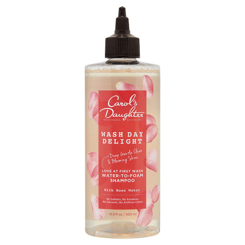 Carol's Daughter Wash Day Delight Water-to-Foam Sulfate Free Vegan Shampoo with Rose Water and Micellar Technology, Paraben and Silicone Free, Best for Kinky, Curly Hair, 16.9 fl oz