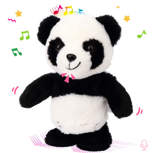 Easfan Talking Panda Repeats What You Say Electric Walking Singing Stuffed Animal Interactive Funny Plush Toy Musical Speaking Animated Toy Birthday for Kids Boys Girls, 8’’