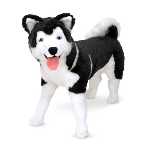 Melissa & Doug Giant Siberian Husky - Lifelike Stuffed Animal Dog (Over 2 feet Tall)
