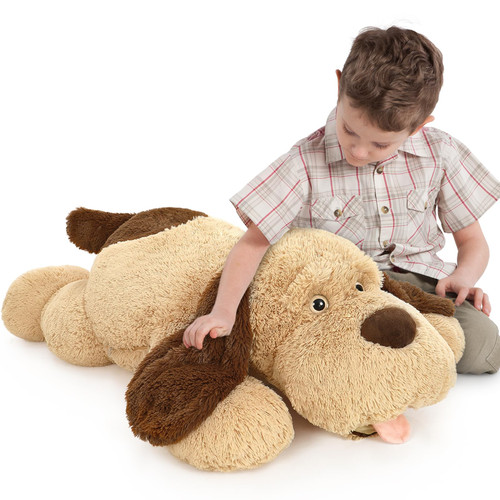 MorisMos Giant Dog Stuffed Animals, 40inch Large Stuffed Dog Plush, Big Puppy Throw Pillow Gifts for Kids, Boys, Girls, Brown
