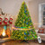 GGOYING 9FT Pre-Lit Flocked Christmas Tree with Rotating Stand & Remote, Green Dense Branches, Realistic Holiday Decorations, LED Lights (RGB + Warm White)