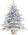Leheyhey Prelit Flocked Christmas Tree, Artificial Small Christmas Tree with 100 Warm White & Multi Color Led Lights, Frosted LED Xmas Tree with Snow (3FT-Lights)