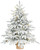 Leheyhey Prelit Flocked Christmas Tree, Artificial Small Christmas Tree with 100 Warm White & Multi Color Led Lights, Frosted LED Xmas Tree with Snow (3FT-Lights)