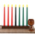 10 Pieces Kwanzaa Kinara Candles Set Flameless Battery Operated Kwanzaa LED Taper Candles with Candle Holder Wooden Wine Goblet Bamboo Table Mat for Kwanzaa Celebration Decoration