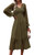 PRETTYGARDEN Women's Fall Dresses 2025 Long Sleeve V Neck Swiss Dot Smocked Ruffle Midi Dress Boho Chiffon Flowy Long Dress (Army Green,Medium)