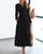 BTFBM Fall Dresses for Women 2025 Casual Long Sleeve V Neck Elastic Waist Lightweight Maxi Wedding Guest Dress Pockets(Black, Medium)