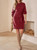 Dokotoo Fall Dresses for Women 2025 Crewneck Cuffed Long Sleeve Empire Waist Ribbed Knit Loose Fit Mini Sweater Dresses with Belt Red Small