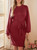 Dokotoo Fall Dresses for Women 2025 Crewneck Cuffed Long Sleeve Empire Waist Ribbed Knit Loose Fit Mini Sweater Dresses with Belt Red Small