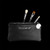 Sigma Beauty Glam ‘N Glow Mini Eye Makeup Brush Set – Set of 3 Eye Makeup Brushes for Blending, Shading, Lining, and Smudging, Includes Stylish Black Small Makeup Bag (4 Pcs)