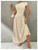SOLY HUX Women's Summer Maxi Dress Modest Mock Neck Cap Sleeve A Line Flowy Elegant Long Dresses Plain Khaki Medium