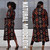 D'IYANU | Aisha Women's African Culture Print Cardigan or Dress | Traditional Ankara Pattern | Natural Mudcloth Kente | Versatile Calf-Length with Contrast Belt | L