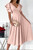 PRETTYGARDEN Summer Midi Dress 2025 Spring Ruffle Sleeve V Neck Cocktail Wedding Guest A Line Fit and Flared Dresses (Aprioct,Medium) Apricot