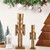 Wonderjune 2 Pack Christmas Wooden Nutcracker Traditional Christmas Decorations Nutcracker Figure Statue for Xmas Festive Holiday Tabletop Home Decor(Bronzer,12 Inch,8 Inch)