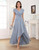 Aootumi Dusty Blue Mother of The Bride Dresses for Wedding 2025 Tea Length Short Sleeve V Neck Ruffle Chiffon A Line Backless Formal Dress Size 4