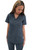 FUBU Women's 5-Pocket V-Neck Scrub Top Medical Nursing Uniform-Pewter-Large