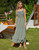 GRACE KARIN Women's 2025 Summer Floral Boho Dress Square Neck Strapped Swing A Line Sundress Beach Long Maxi OutfitsGreen M