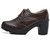 DADAWEN Women's Classic T-Strap Platform Mid-Heel Square Toe Oxfords Dress Shoes Brown US Size 8