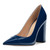 CDXJHYMY Women's Pumps, Pointed Toe High Heel Fashion Shoes for Women, Women Shoes for Workplace, Street and Banquet.3.9inches3.9 inches3.9 inches Navy Blue Patent Size 8.5