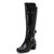 Ruiee Women's Knee High Boots with Chunky Heel, Pointed Toe, Comfortable and Fashionable for Fall and Winter Wear for Women. 230303 Black LPU Size8.5