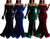 Women Off Shoulder Formal Long Sleeve Velvet Maxi Dress Vakkest Women Evening Party Velvet Maxi Dress High Split Cocktail Gowns Blue