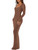 REORIA Womens Sexy Casual Scoop Square Neck Long Sleeve Soft Lounge Long Dress Fall Wedding Guest Elegant Ribbed Bodycon Maxi Dresses Coffee Large