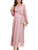CYCLAMEN Maternity Sparkly Maxi Dress Long Sleeves Long Flowy Pregnant Dress with Belt Baby Shower Formal, Light Pink, M