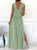 Dokotoo Ladies Long Backless Prom Bridesmaid Wedding Guest Elegant Floor Length A Line Wrap Deep V Neck Backless Ruched Pleated Ruffled Split Formal Evening Party Dresses for Women Mint M