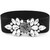 Wriidy Black Stretch Belt Rhinestone Flower Wide Belts Crystal Waist Belt for Women and Girls