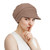 Alnorm Trendy Warm Oversized Soft Ribbed Slouchy Beanie with Visor Brim Light Brown