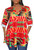 Afibi Women's Casual African V Neck Long Sleeve Tunic Tops (XXX-Large, Red)