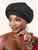 Woeoe Pre-Tied African Hats Gold Auto Gele African Head Wraps Church Turban for Women (US, Alpha, One Size, Black)