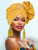 Woeoe African Head Wraps Yellow Turban Pretied Headdress for Women (US, Alpha, One Size, Large, Yellow)