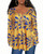 Afibi Women's Long Sleeve Henley T Shirts Button Down Loose Fit Tops Scoop Neck African Dashiki Shirts (X-Large, Yellow 2)