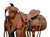 Orlov Hill Leather Co Western Saddle Horse Trail Hard Seat Pleasure Floral Tooled A Fork Cowboy Rodeo Tack Set 15 16 17 18 (Basket & Oak Tooled, 16 Inches)